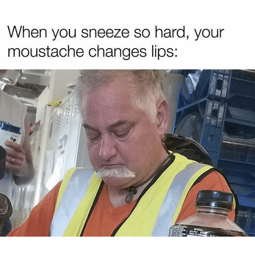 Your Mustache will be like this when you sneeze hard
