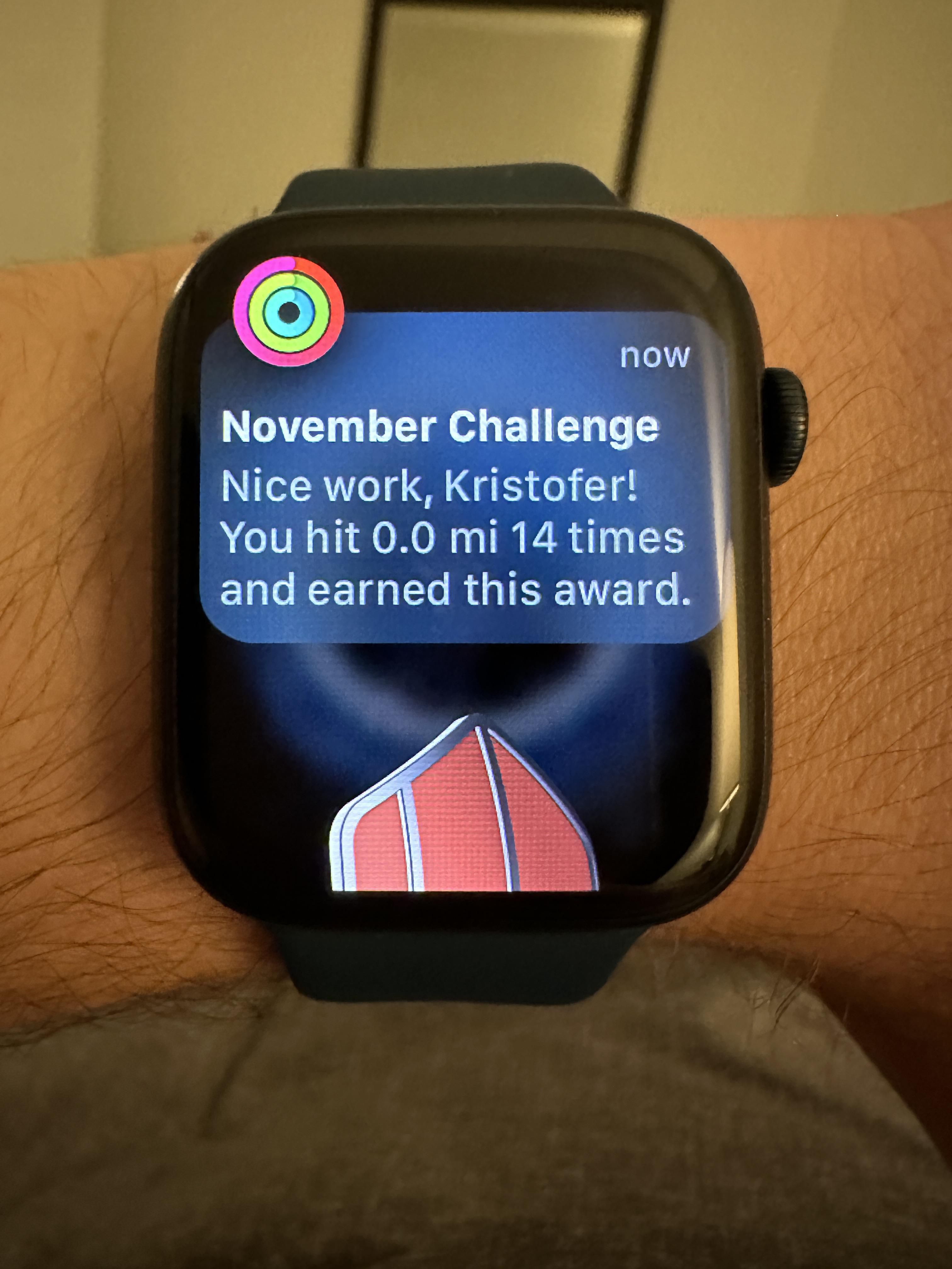 I’m still scratching my head over why my watch felt the need to give me this award.