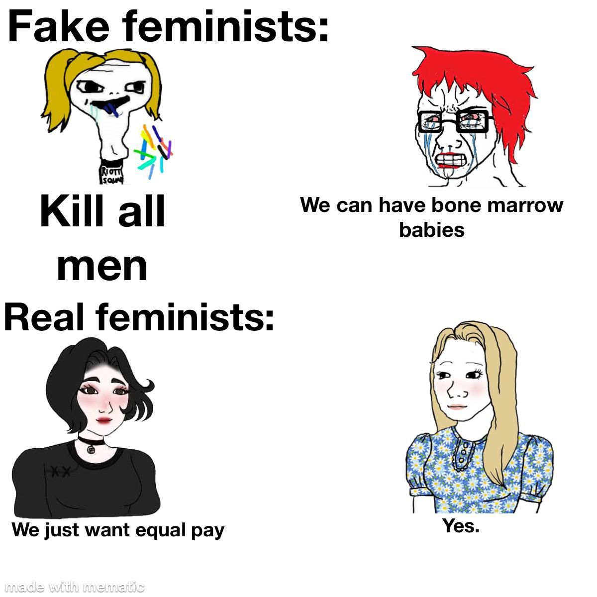 I see a lot of people hating on fake feminists acting like that’s what real feminists believe