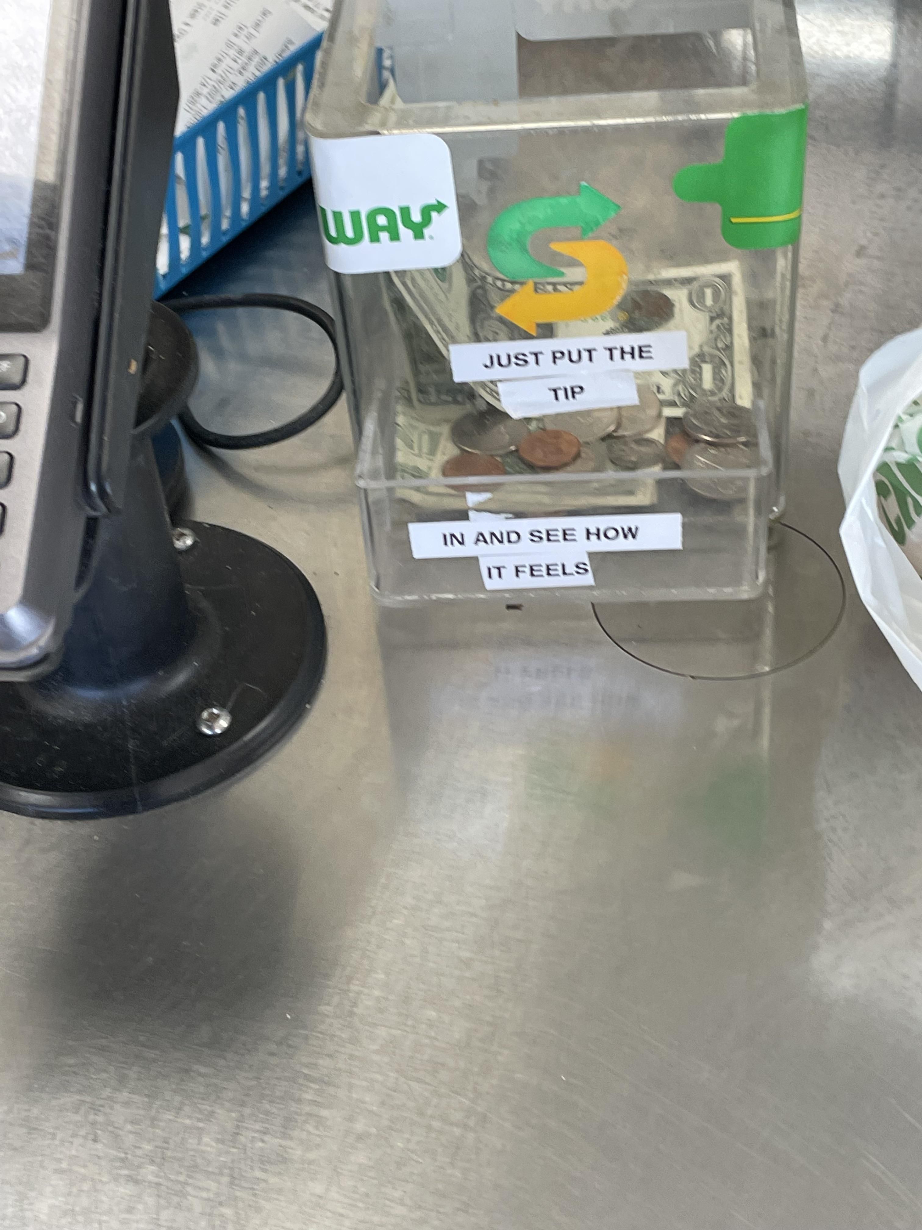 Subway’s interesting way of getting more tips