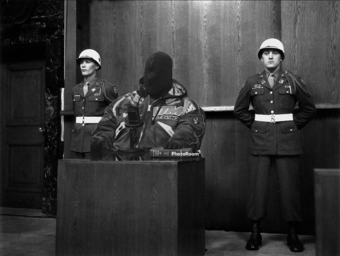 SS-officer in court at the nüremberg trials