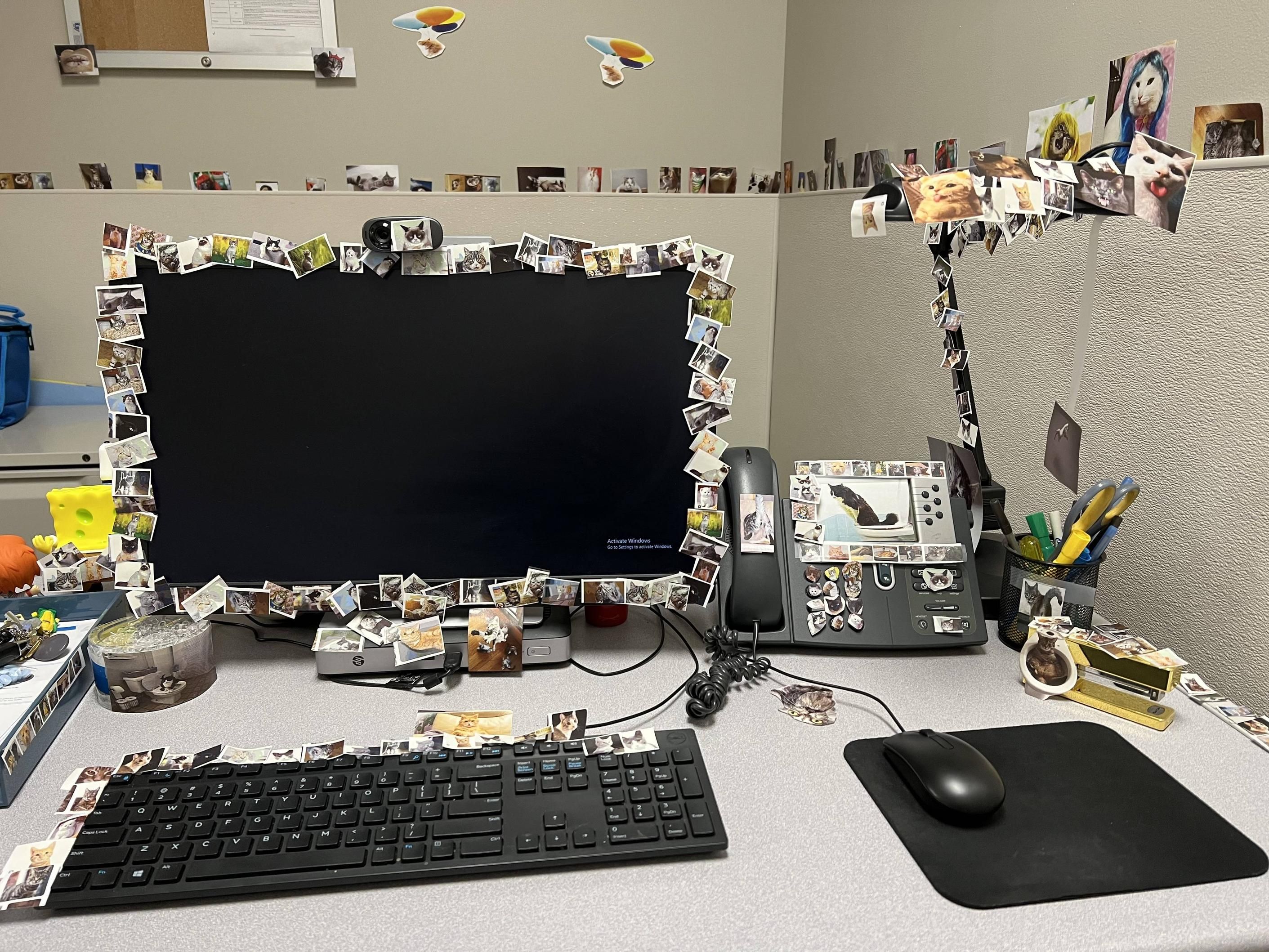 My boyfriend just returned to work after surgery- and this is how he found his office.