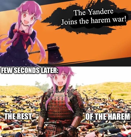Why yanderes aren't included in harem stuffs or smth