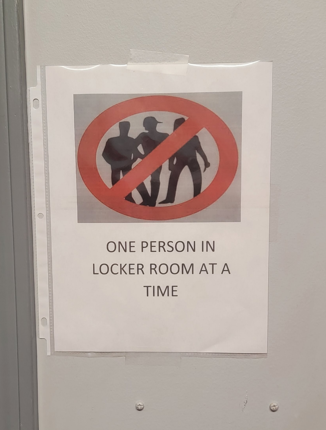 This sign in my gym locker room.