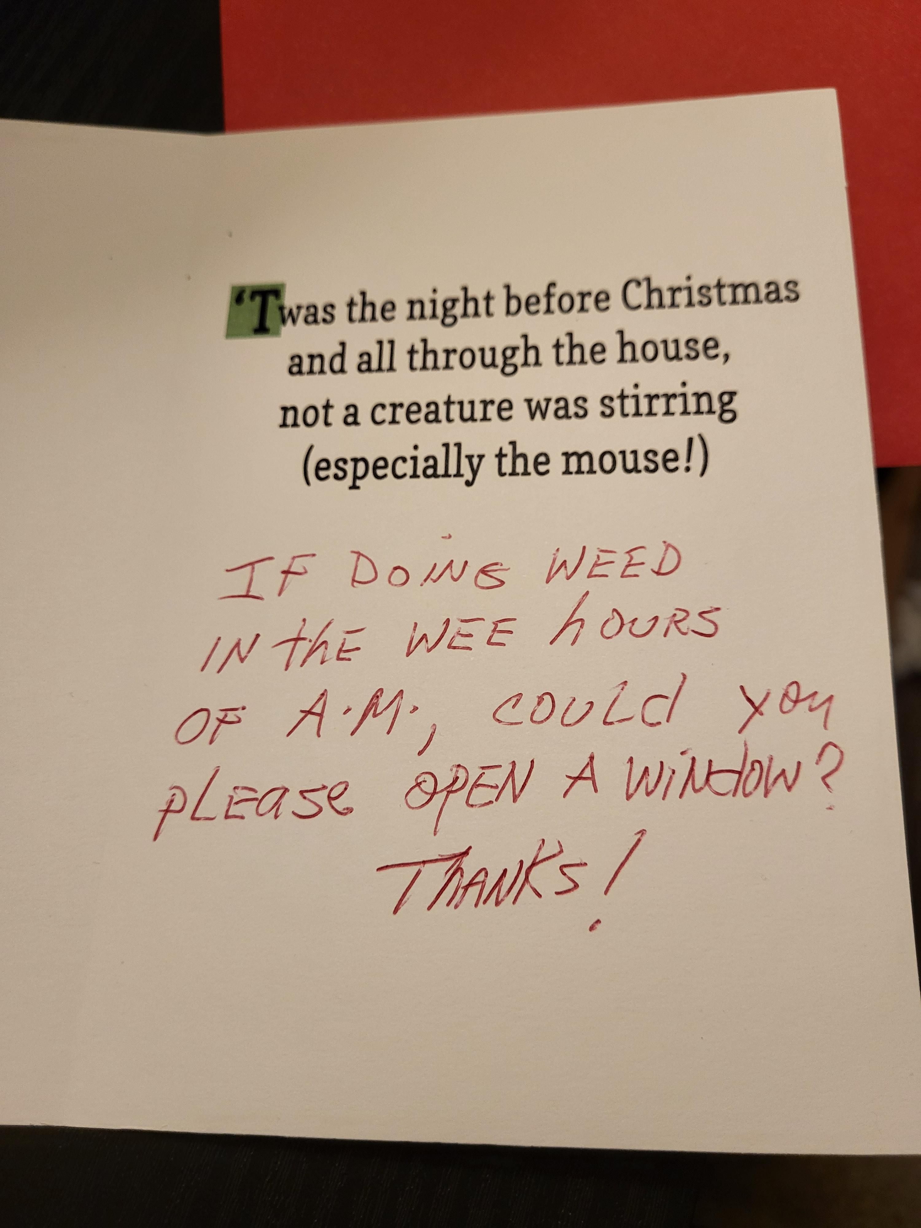 Got a thoughtful Christmas card from one of my neighbors