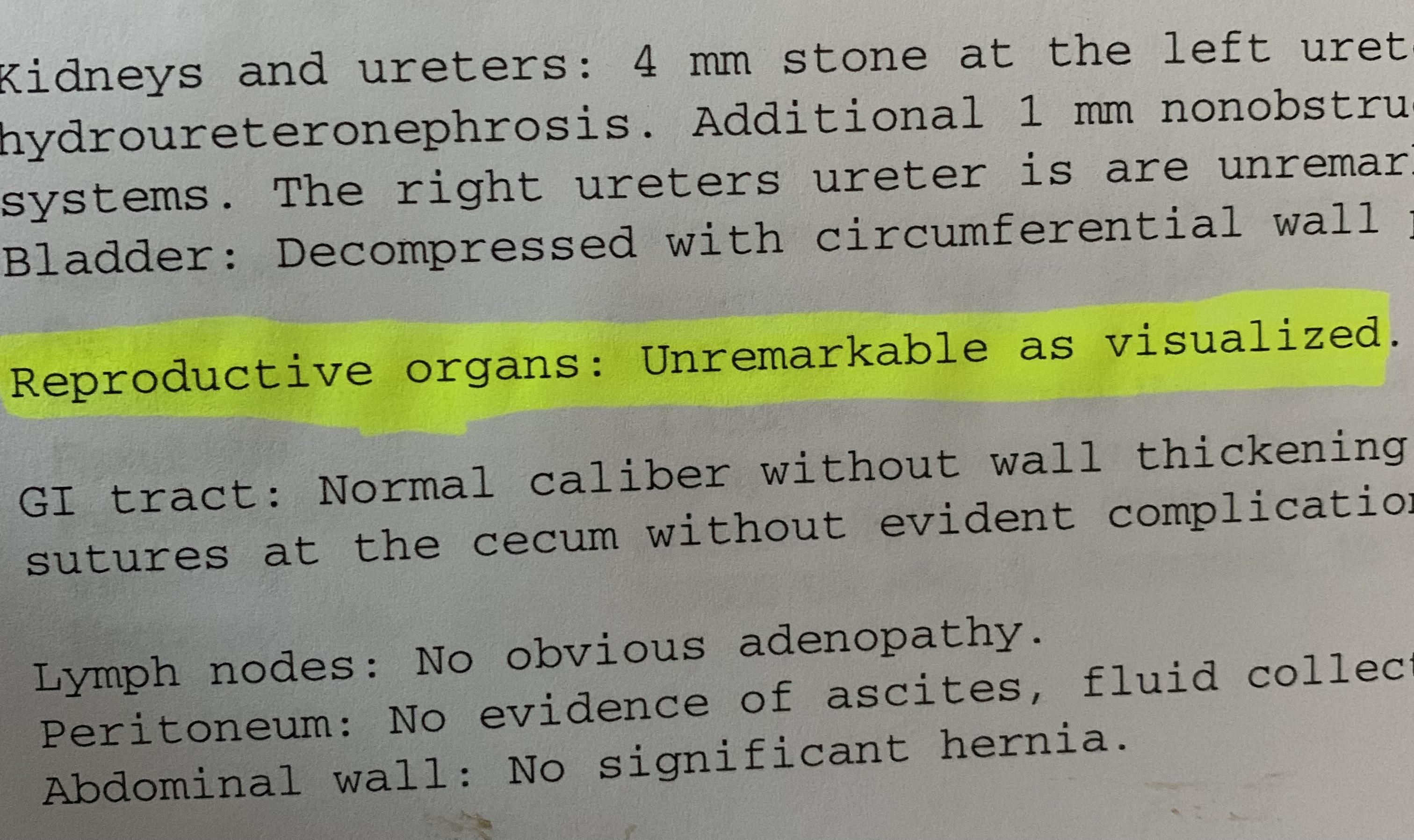 Went to the Dr. about a kidney stone and got roasted. It is remarkable it was just cold!