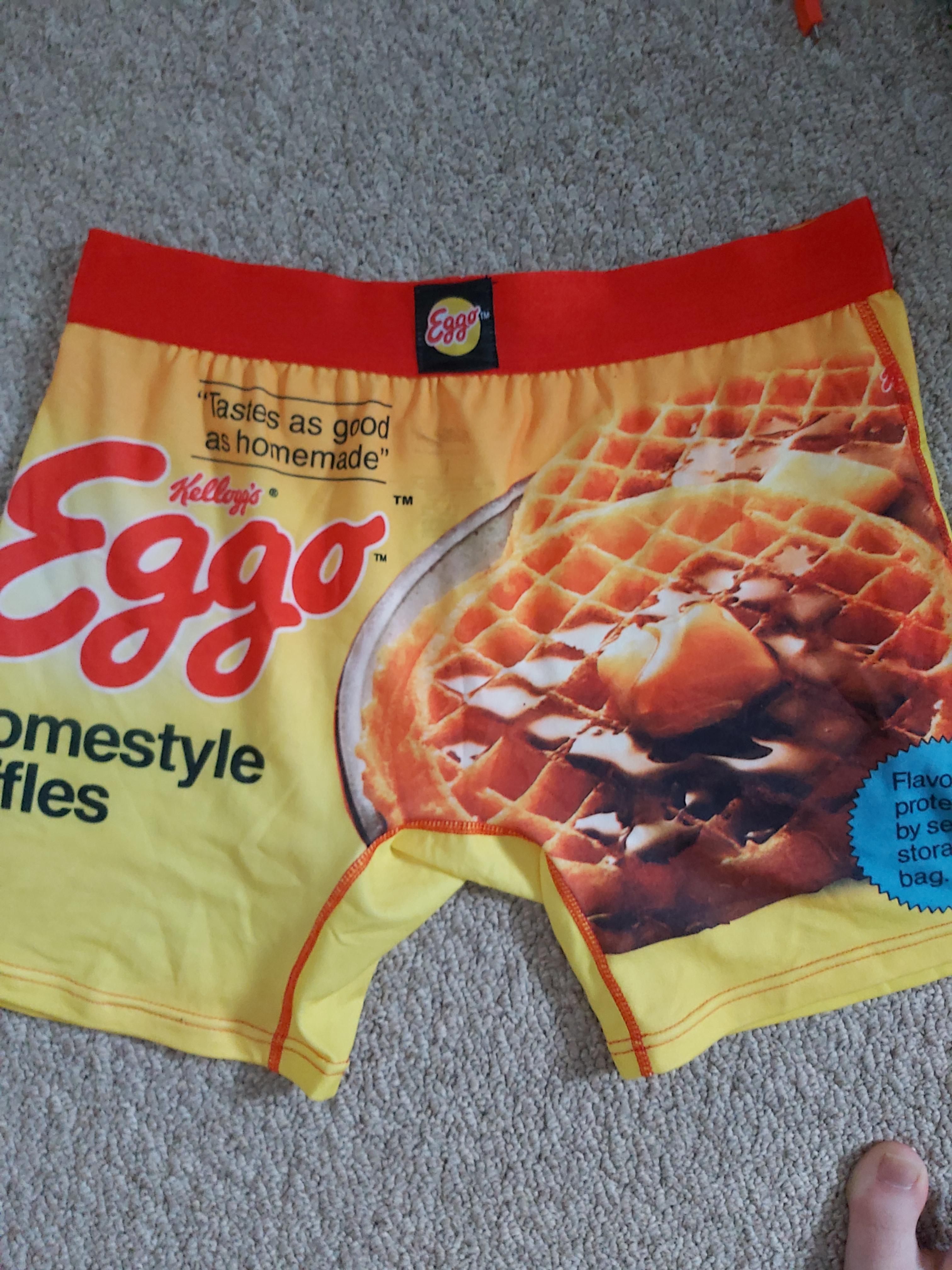 someone gifted me eggo waffles underwear.