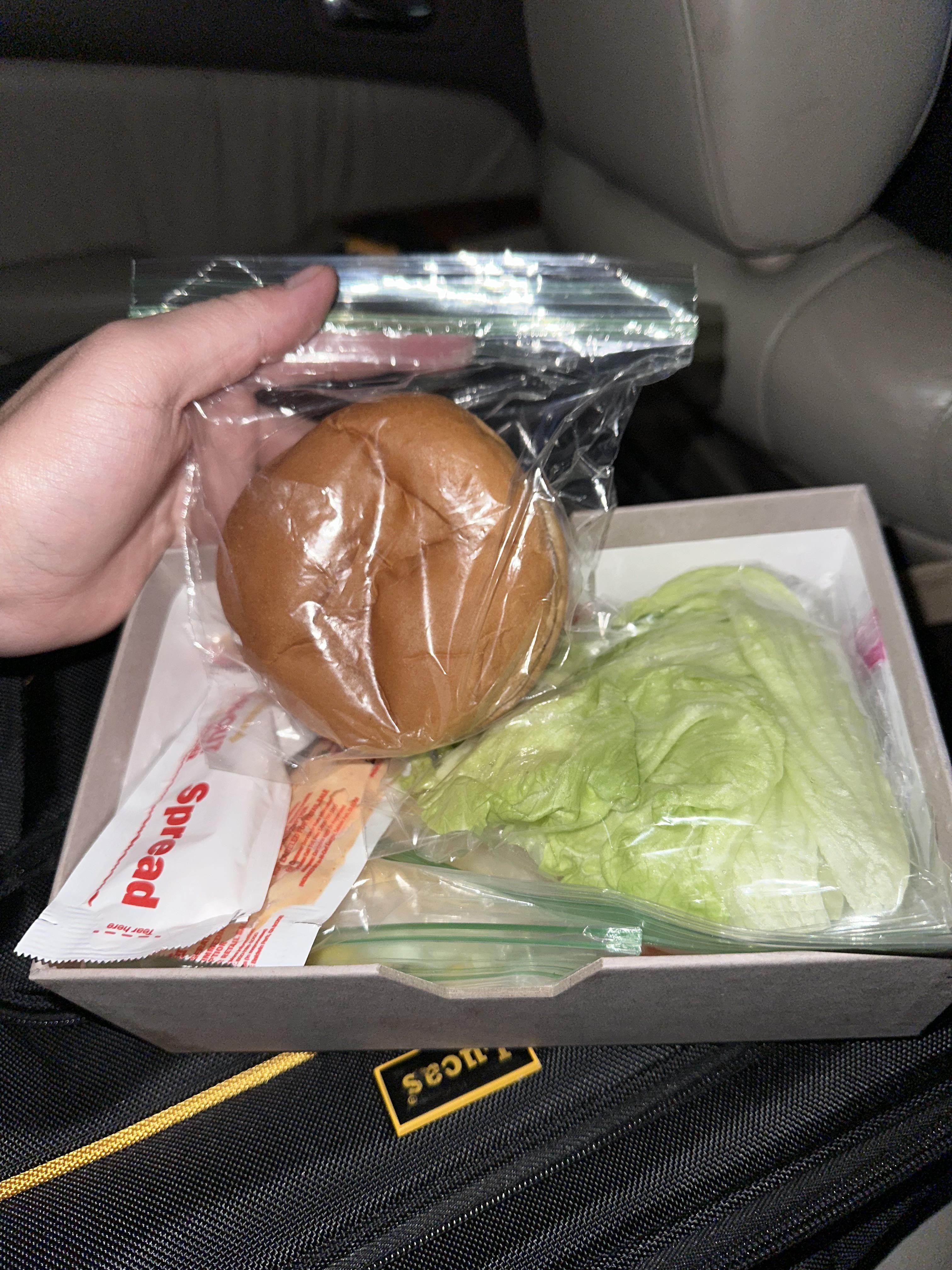 I moved out of California a year ago to the east coast. My mom is visiting and brought a disassembled In N Out burger.