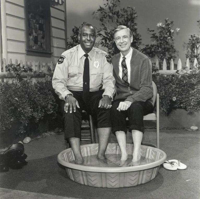 By cooling his feet in a pool with Officer Clemmons, Mr. Rogers ends racism in the United States. 1969.