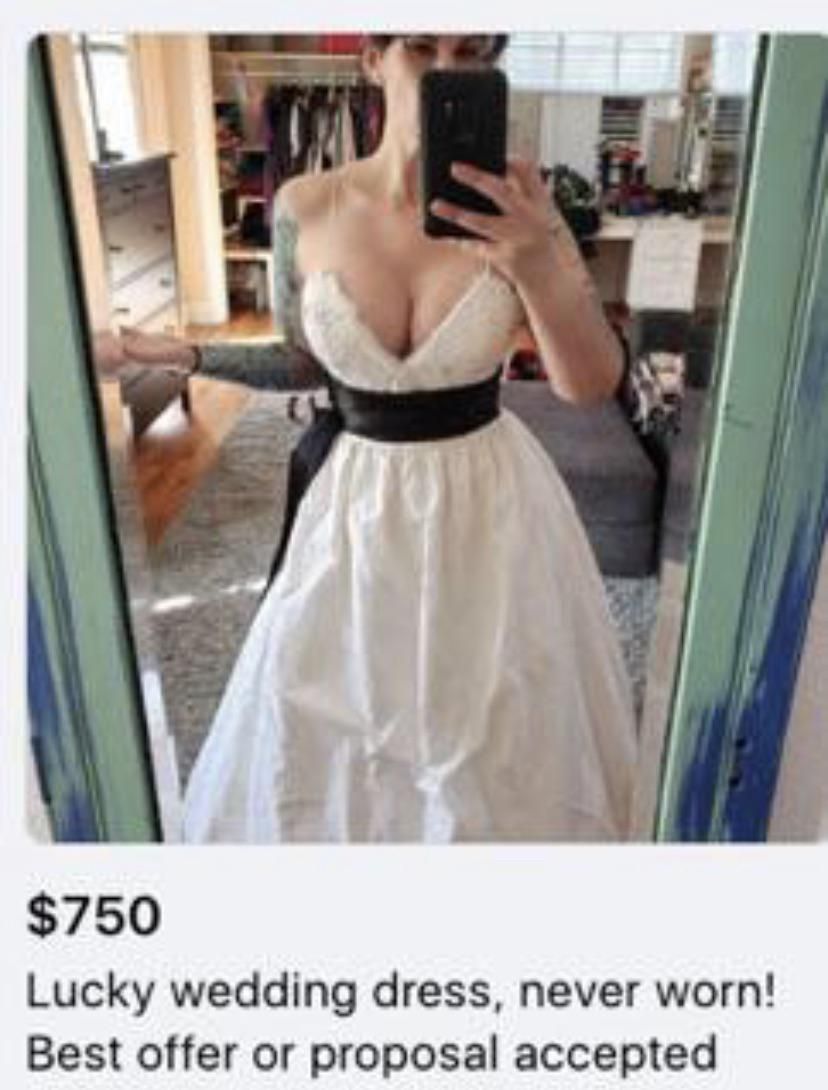 A “Never worn before” dress