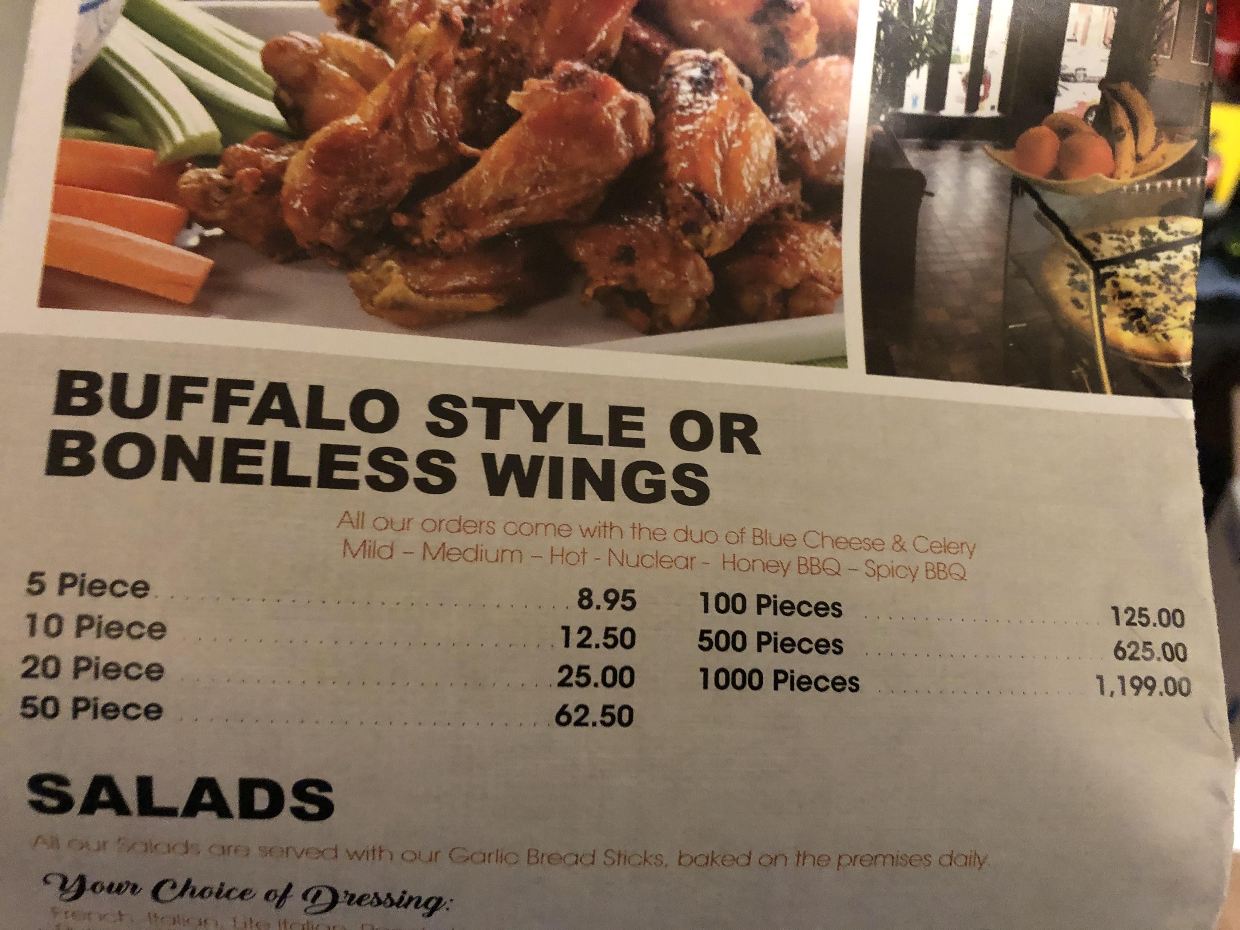 Anybody need 1,000 Buffalo Wings?