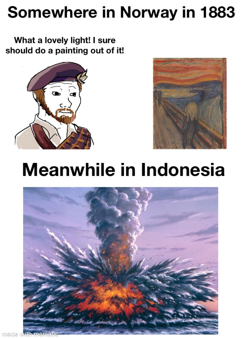 The explosion of the krakatoa is also theorized to have caused to russian revolution.