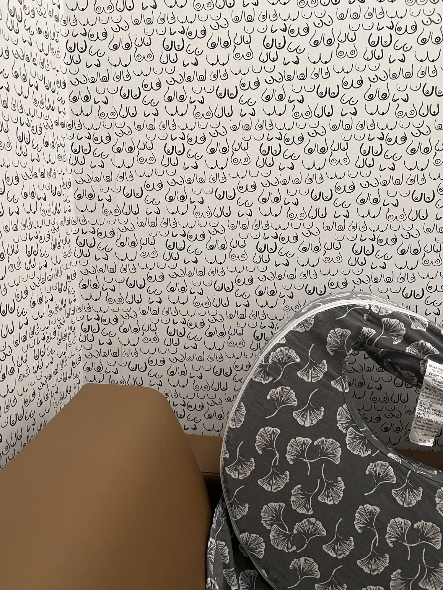 This nursing room has the breast wallpaper