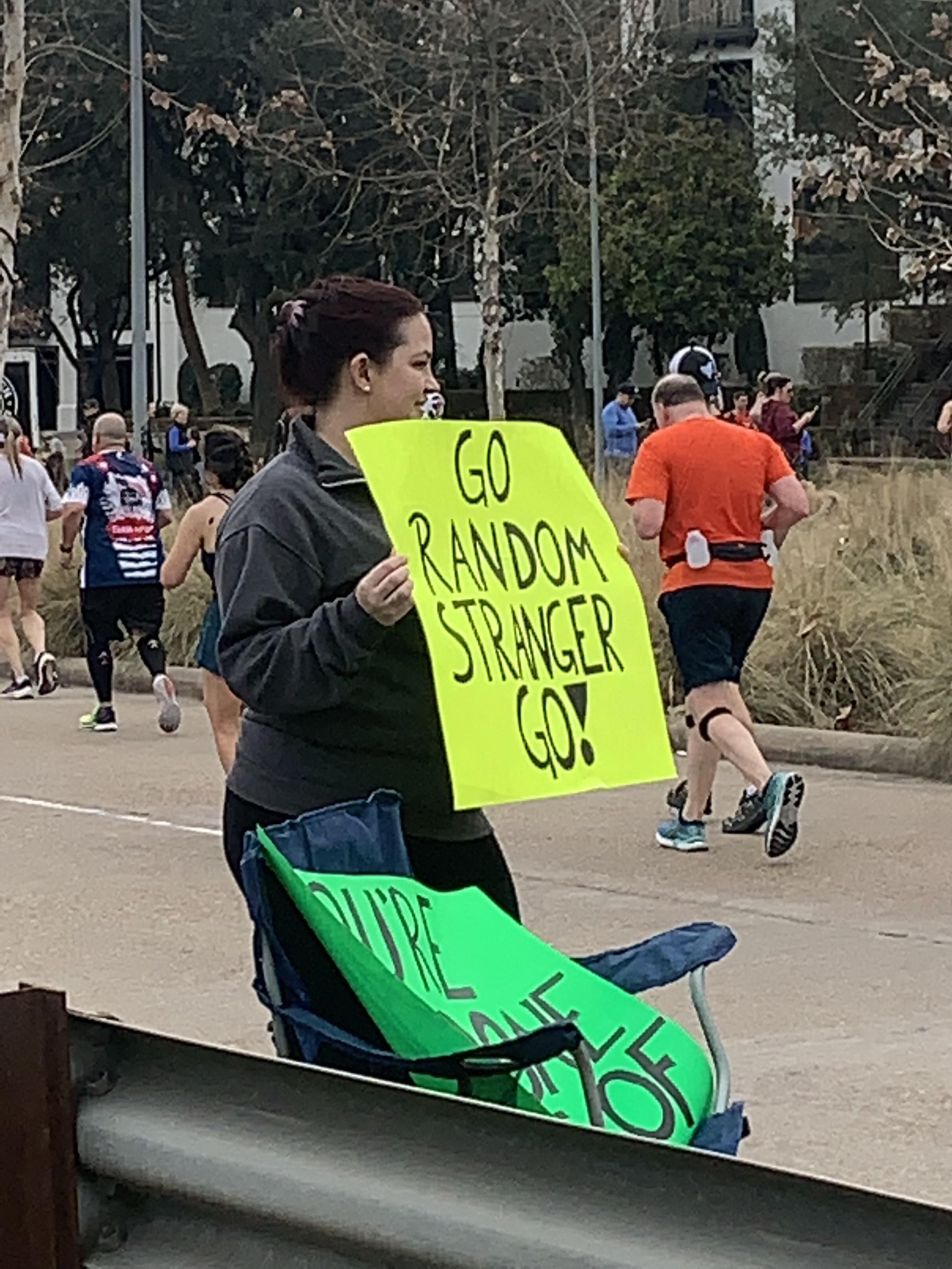 Was at a marathon.