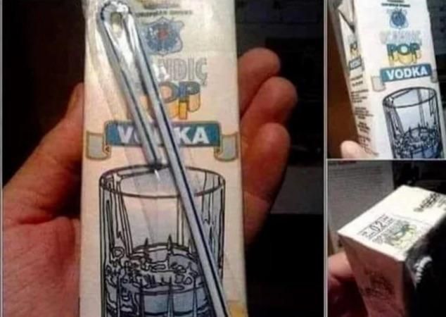 In Romania they have this boxed vodka and it comes with a straw