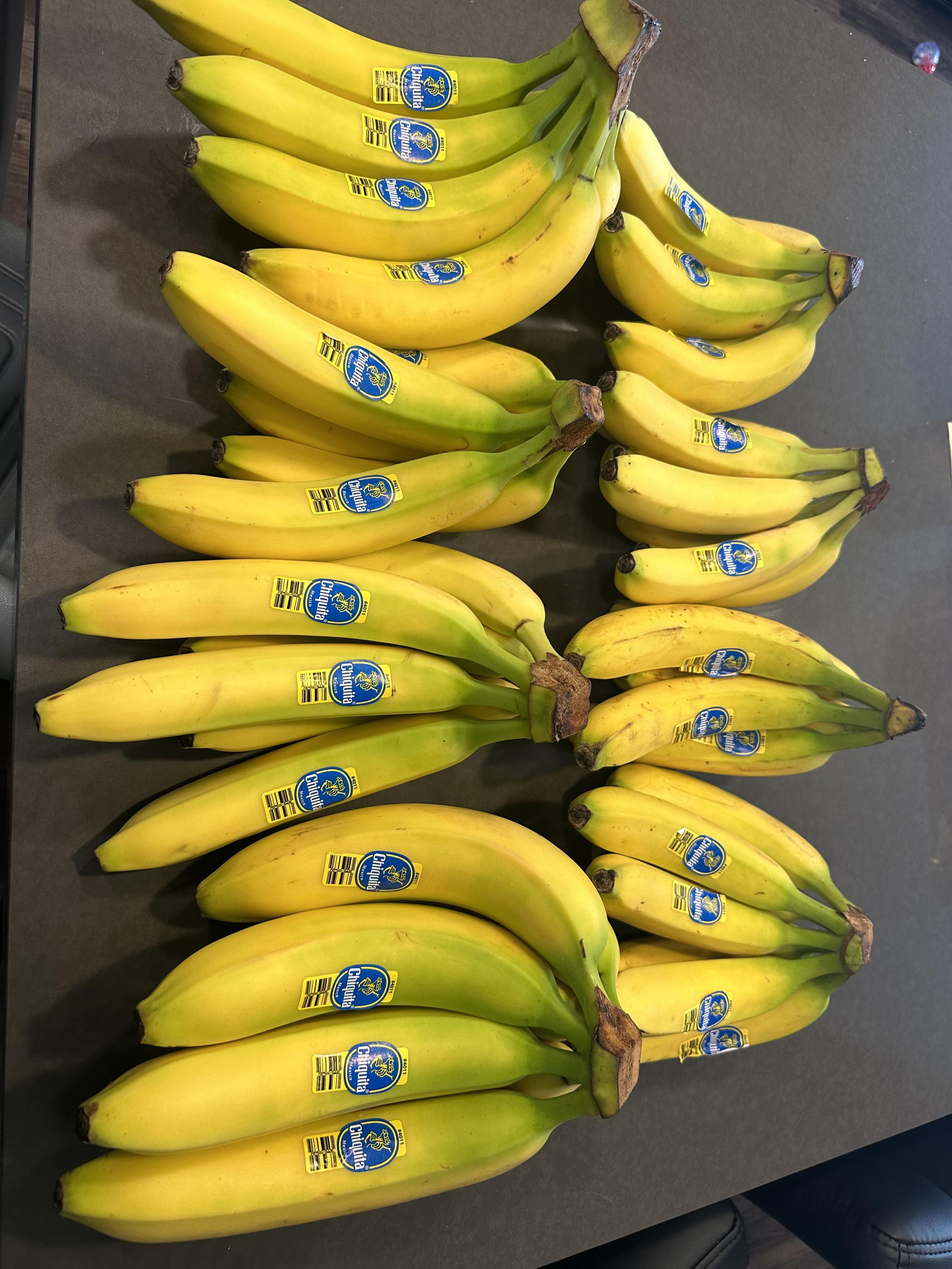 I requested 8 bananas in my weekly grocery pickup order…. They gave me 8 BUNCHES, and managed to only charge me $0.68 - the price of one single banana