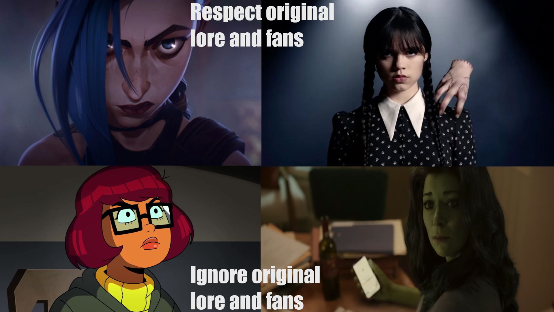 Respect original lore and fans VS Ignore original lore and fans