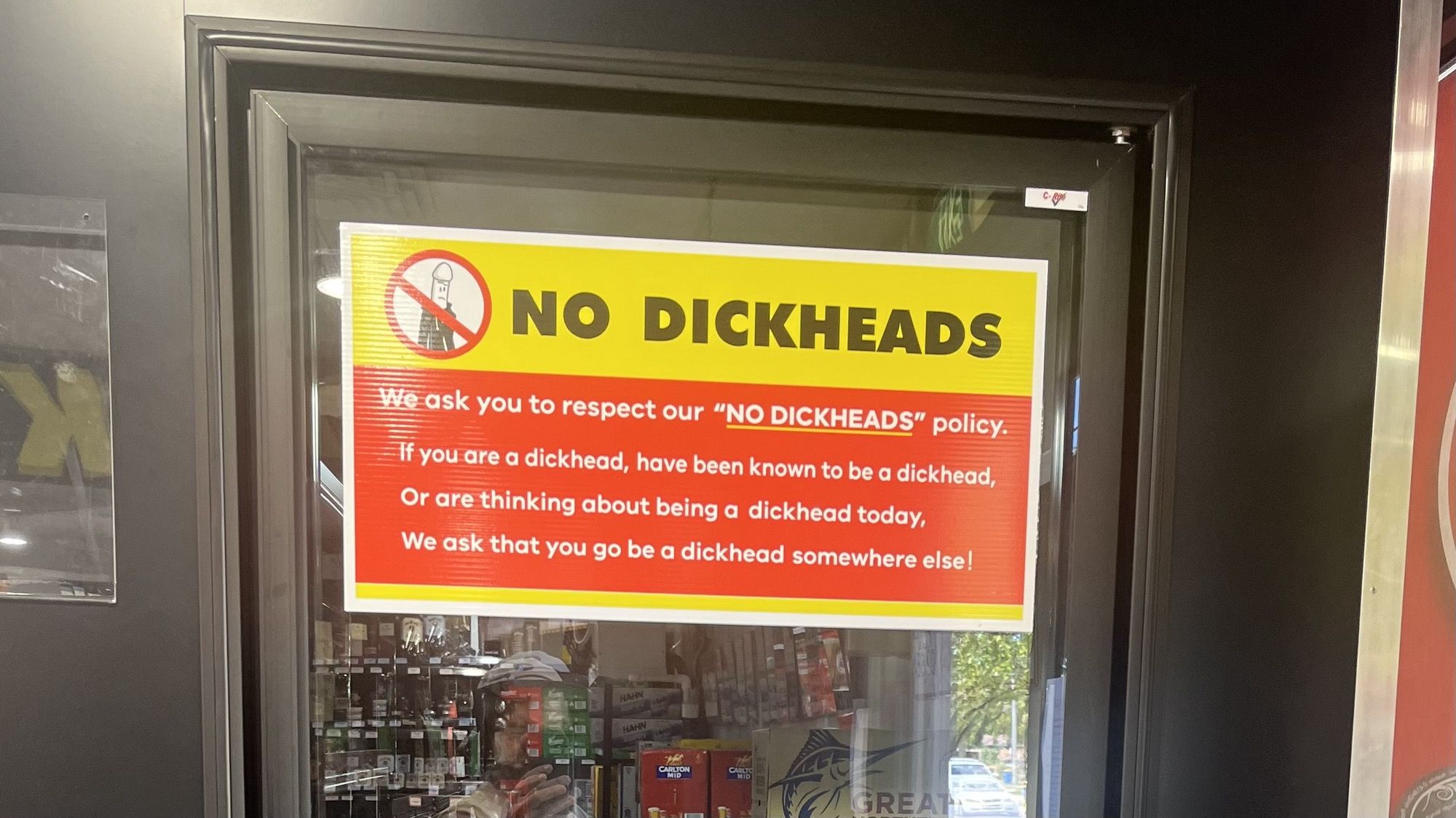 The behaviour policy of an Australian liquor store.