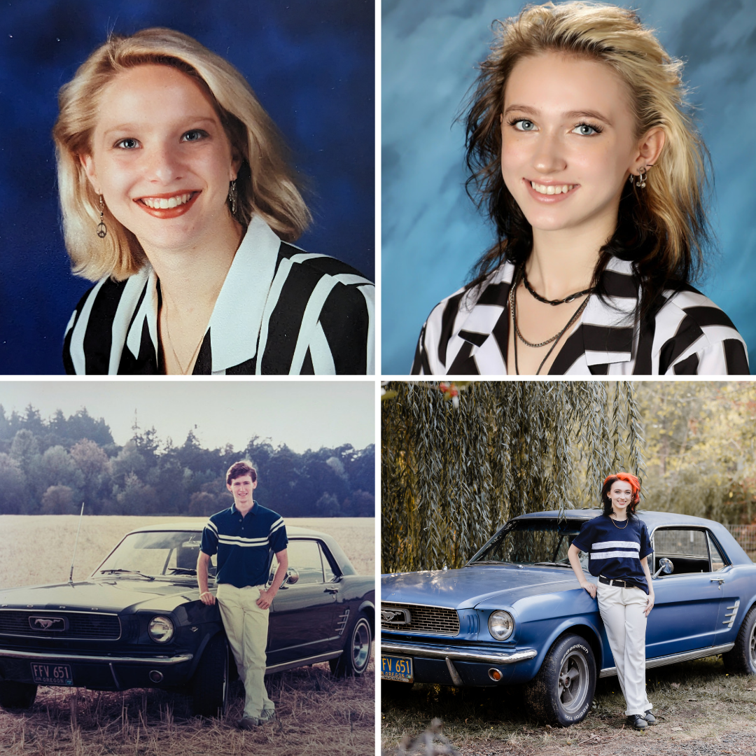 Our daughter flawlessly recreated our 30-year-old senior photos