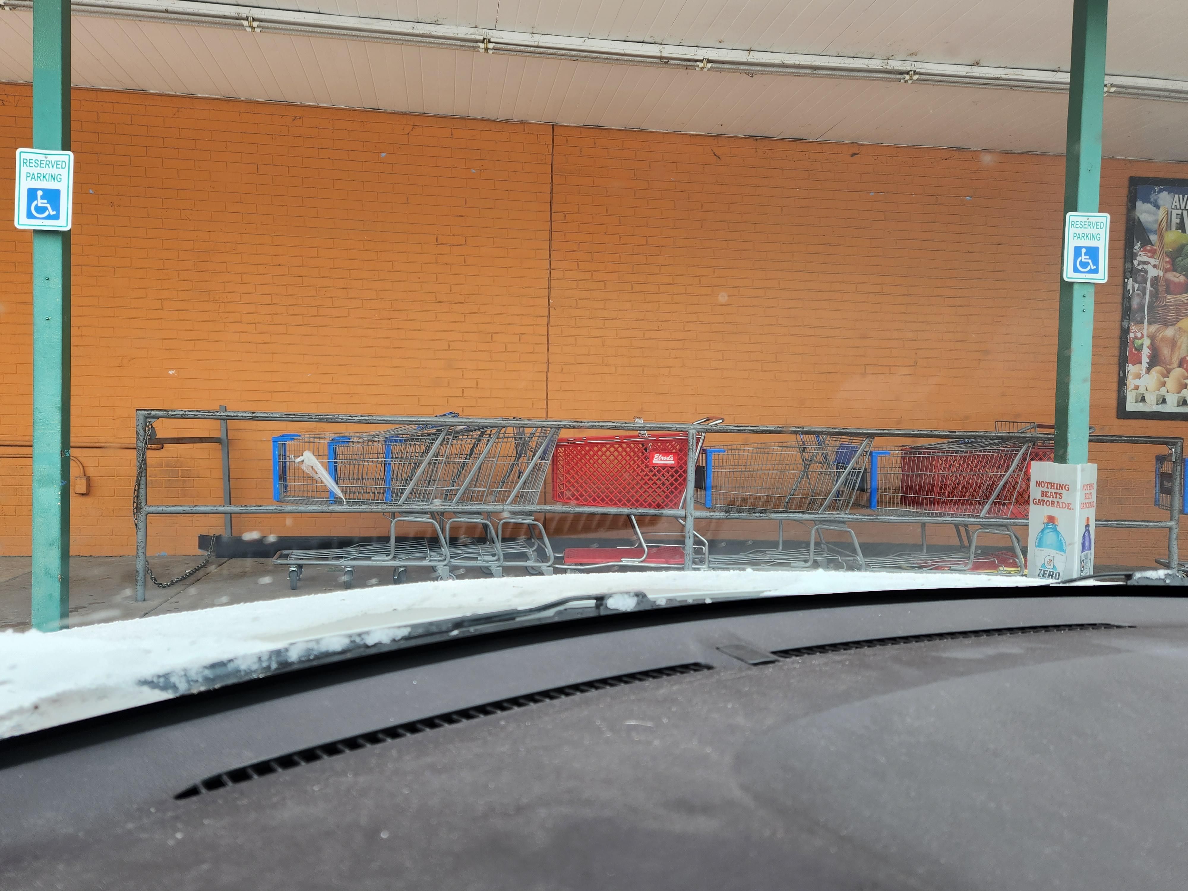 My local Mexican grocery store only use carts from other stores.