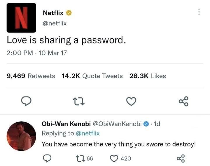 The Netflix Tweet is real. Today they are cracking down on password sharing yet a few years ago they encouraged it.