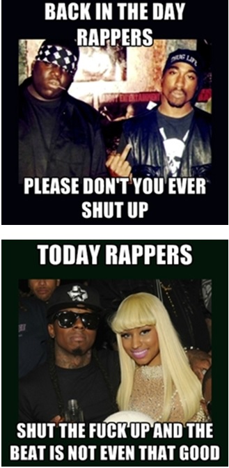 Rappers then and now