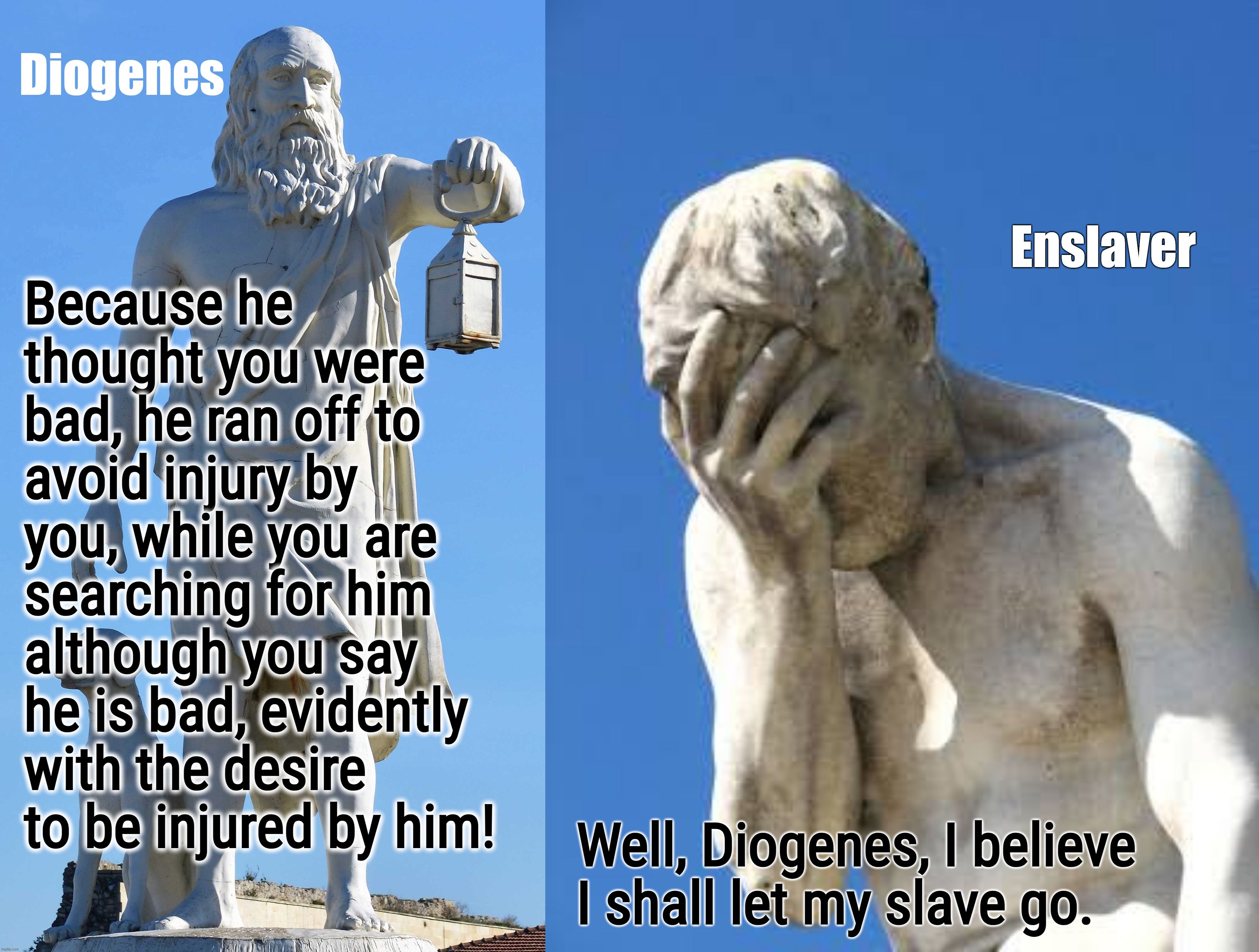 Diogenes scolds enslaver