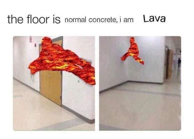 The floor is basalt, which too was lava a long time ago
