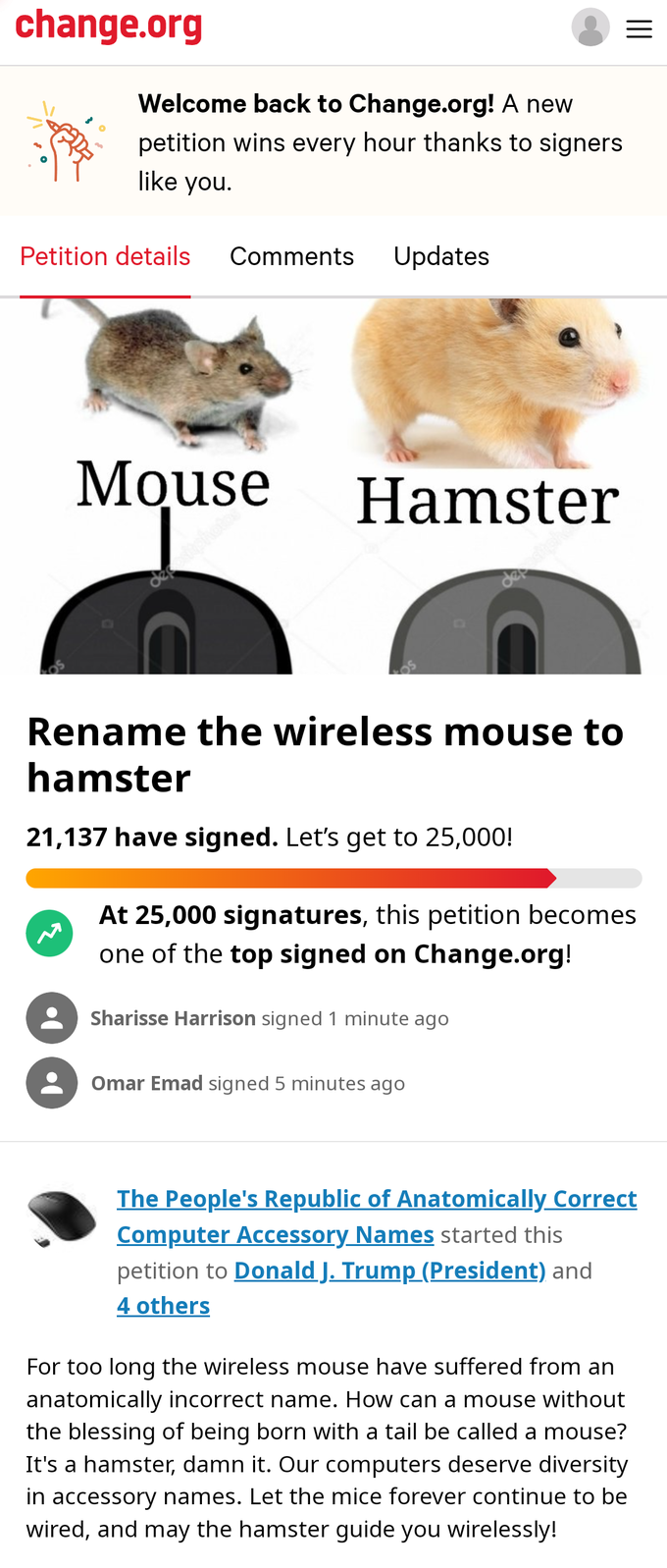 Top signed petitions