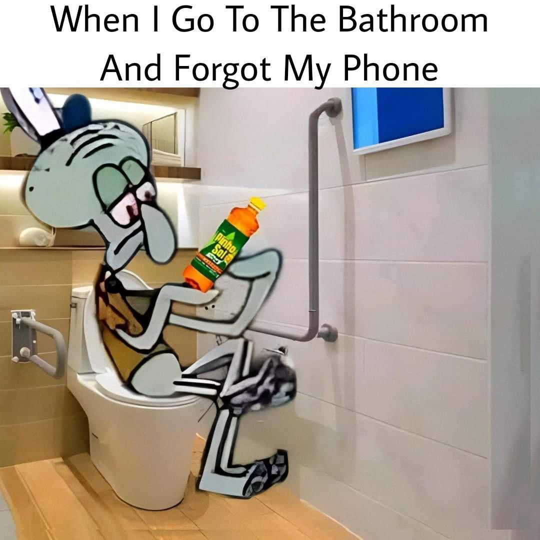 When I Go To The Bathroom And Forget My Phone: