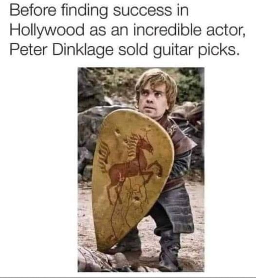 Peter Dinklage selling guitar picks