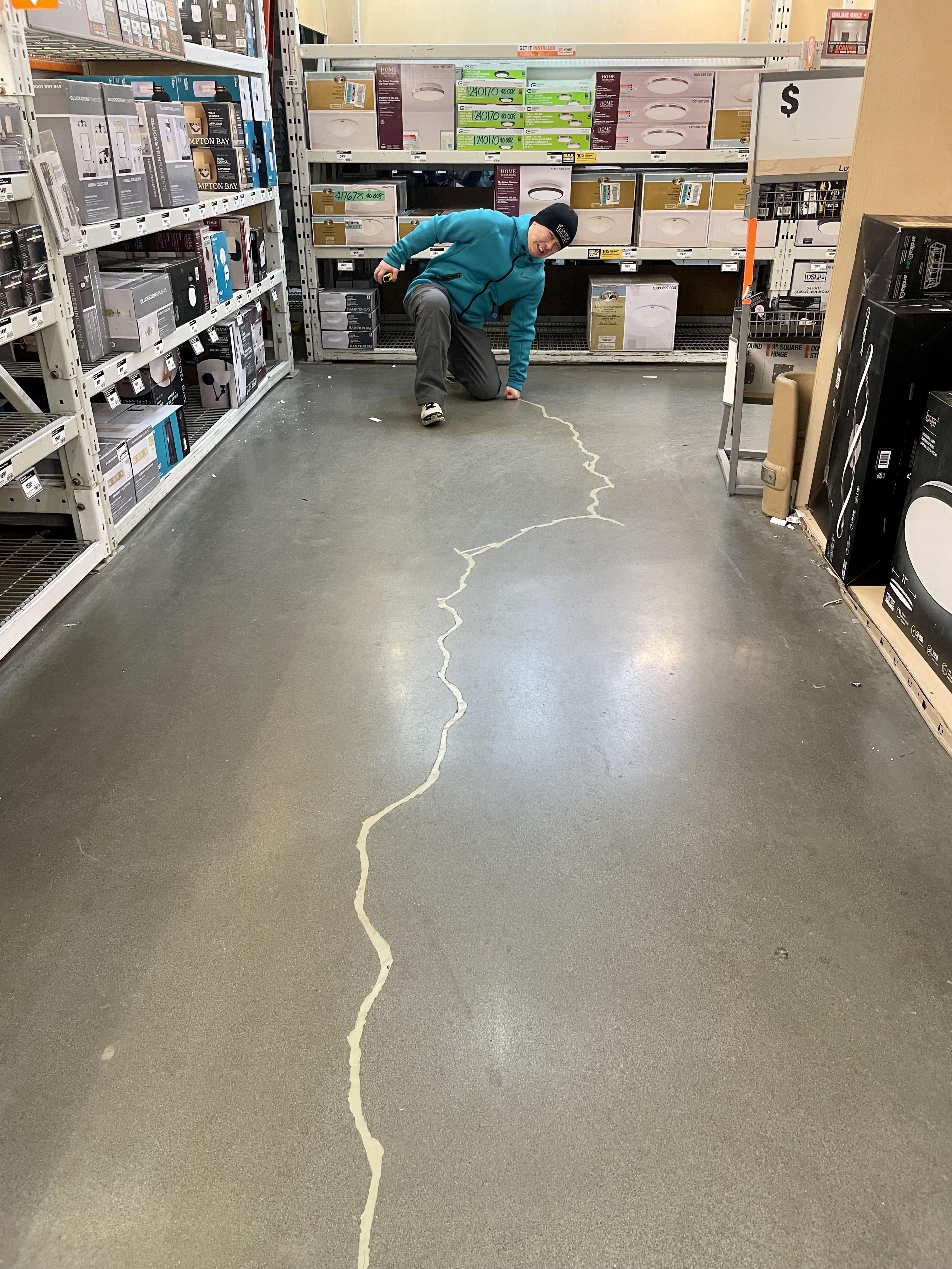 Saw this crack at Home Depot and couldn't resist a superhero stance.