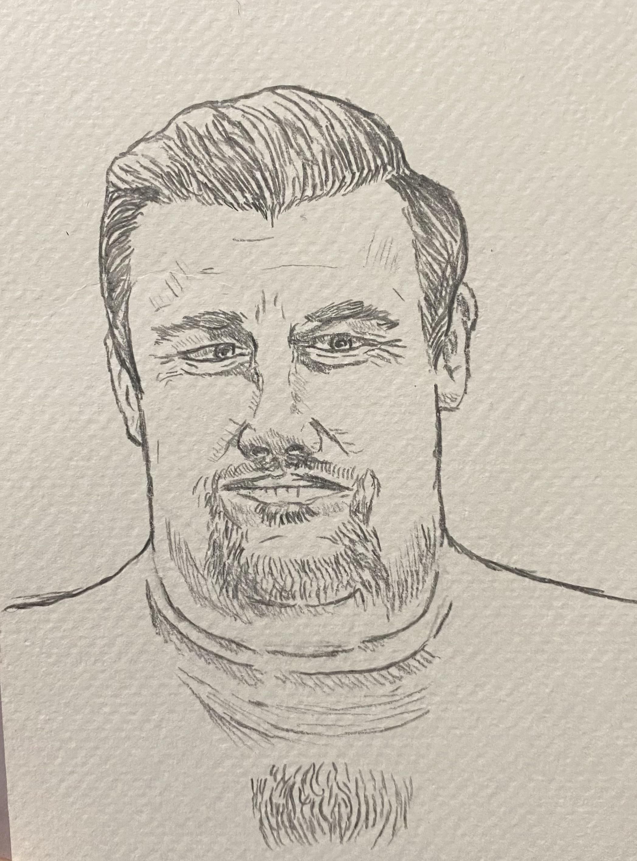 I was really stressed today, so to relax I drew a fat Leonardo DiCaprio.