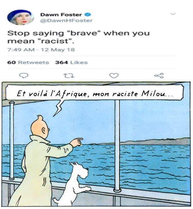 The dog is white, therefor, the dog is....