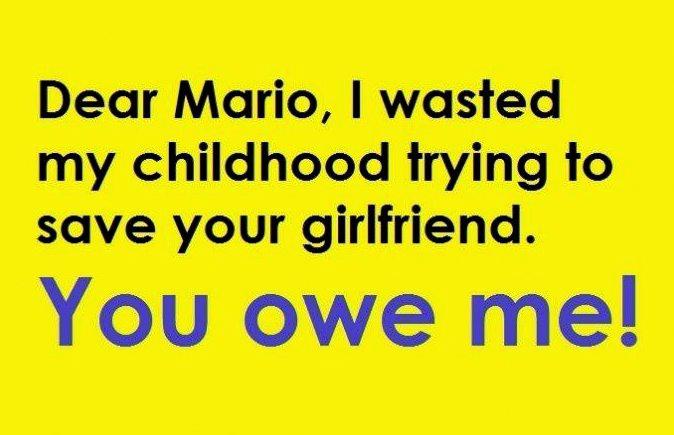 Come on mario man up and save ur Gf by your self