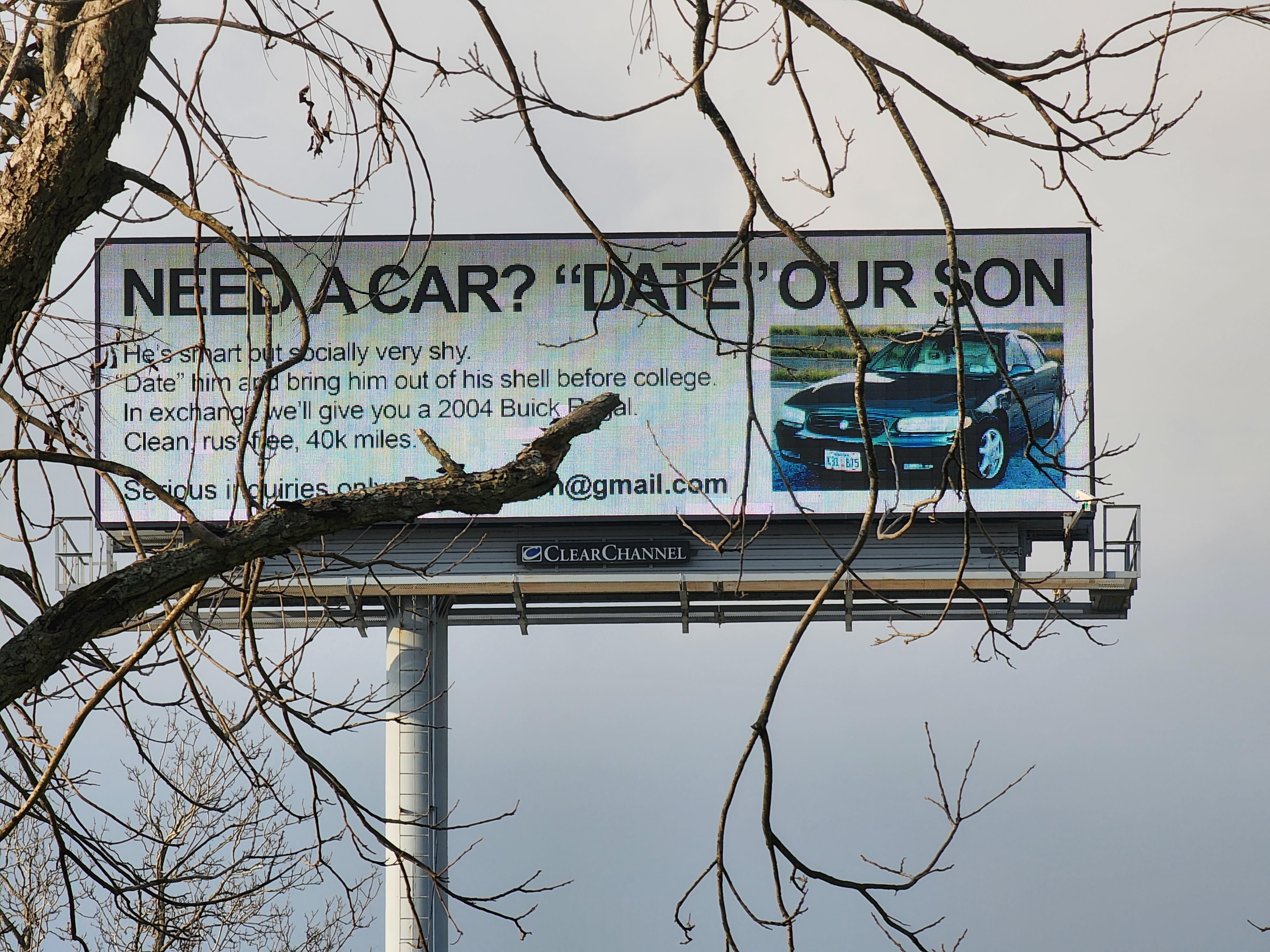 Billboard I saw on the way to work. I had to circle back just to be sure what I saw