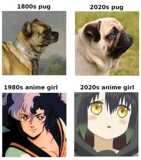 Anime Girls then and Now