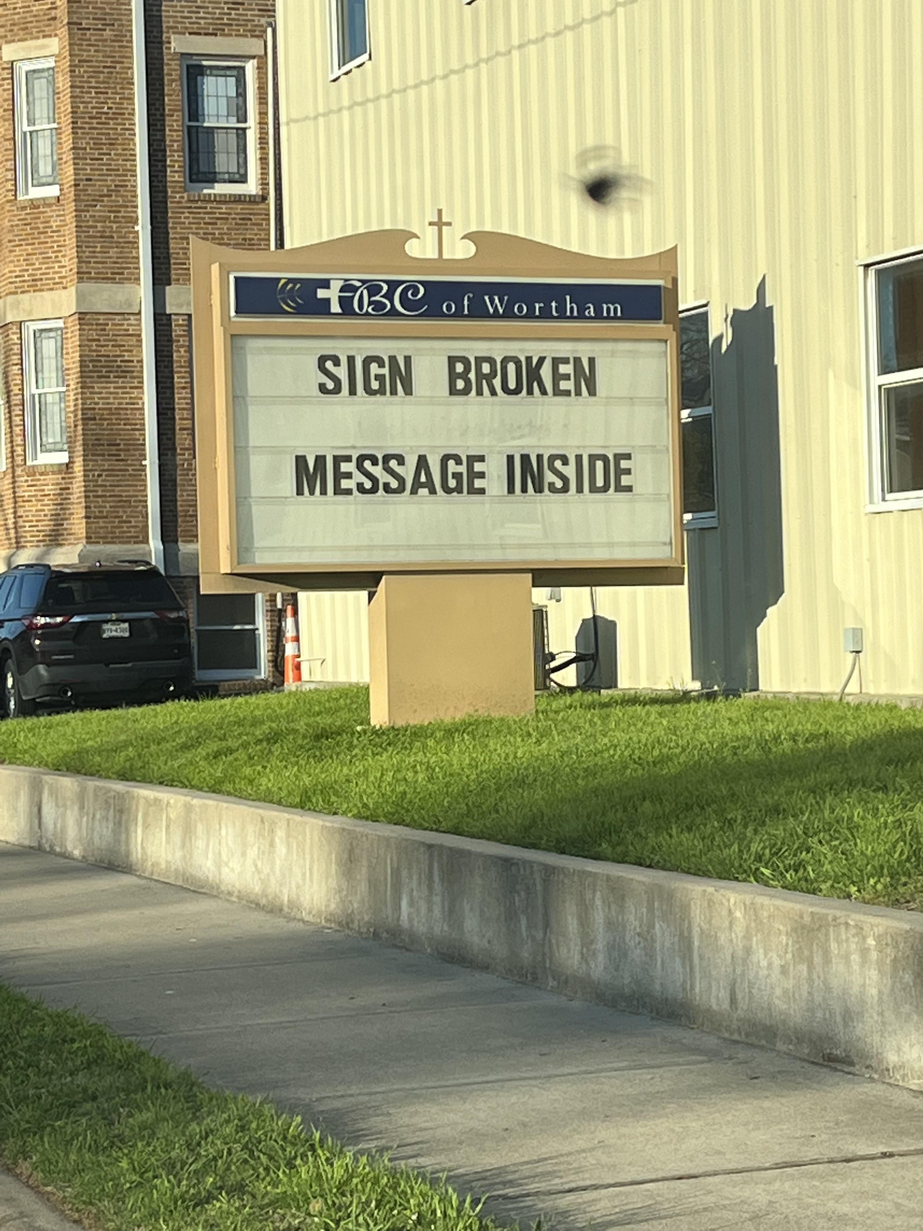 I passed by this sign on a road trip, and I immediately had to stop to make a U-turn and take a photo of it!