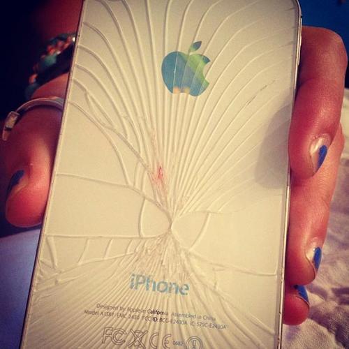 The lovely moment where you shatter your Iphone and there?s two touching penis?s on the back.