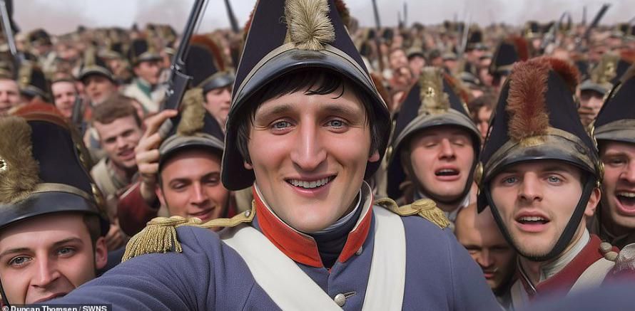 Napoleon and his army take a selfie before get defeated by the armies of Seven Coalition