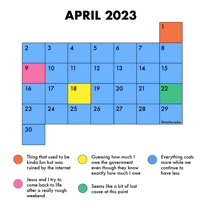 April's calendar