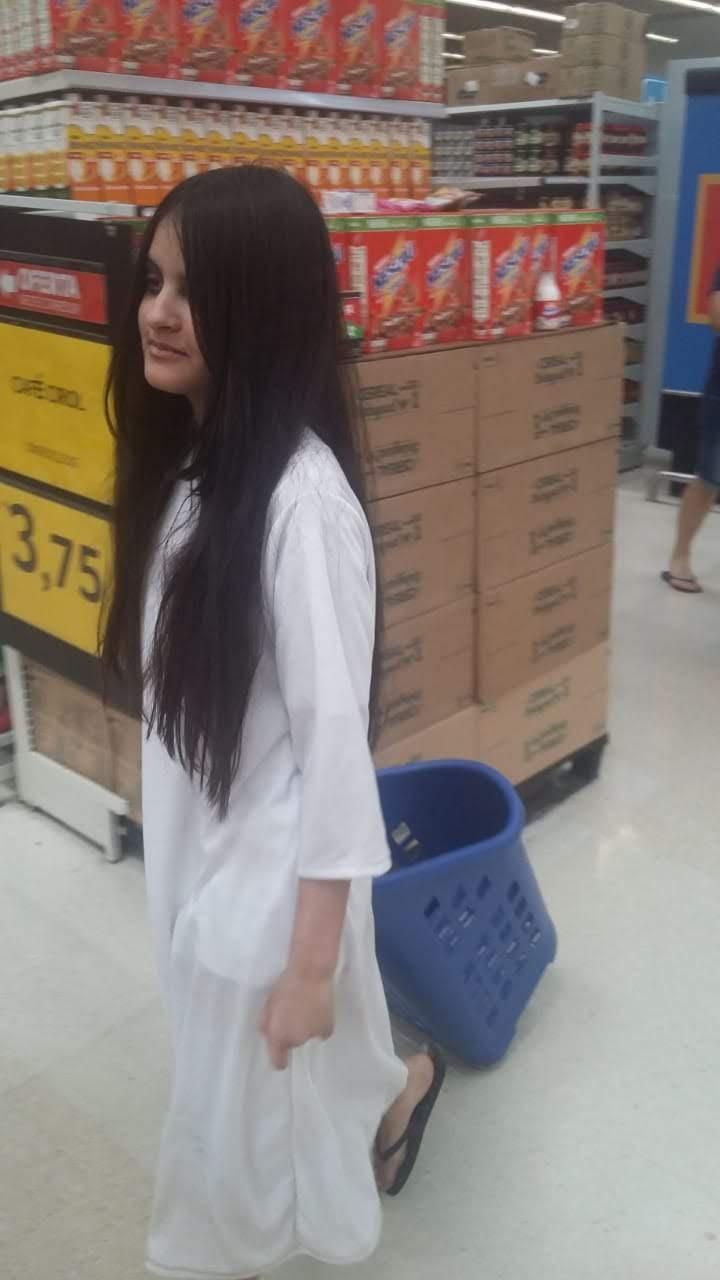 My mom made me go to the market while I was dressed as Samara from The ring.
