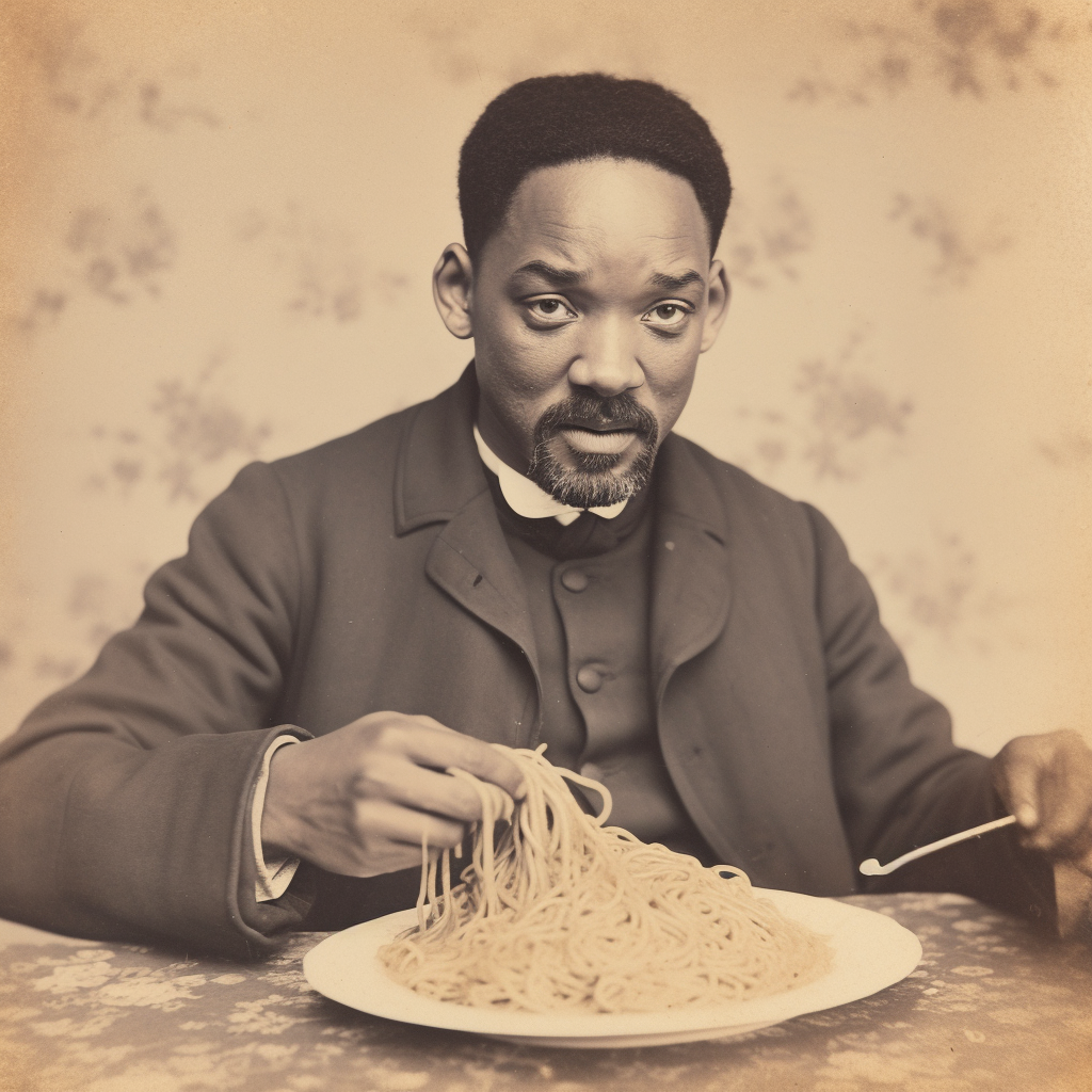 Photographic evidence of Will Smith eating spaghetti with his hands
