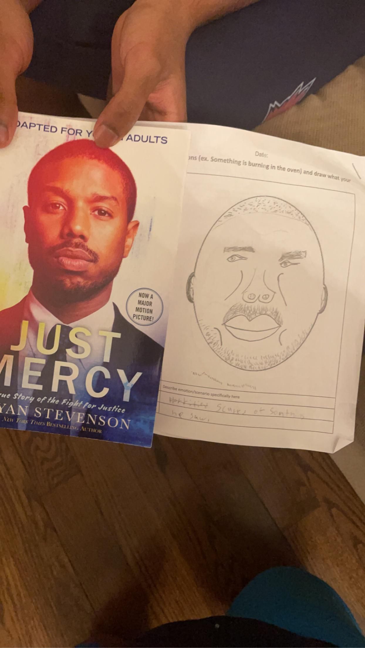 My 15 year old brother’s attempt at drawing Micheal B Jordan.