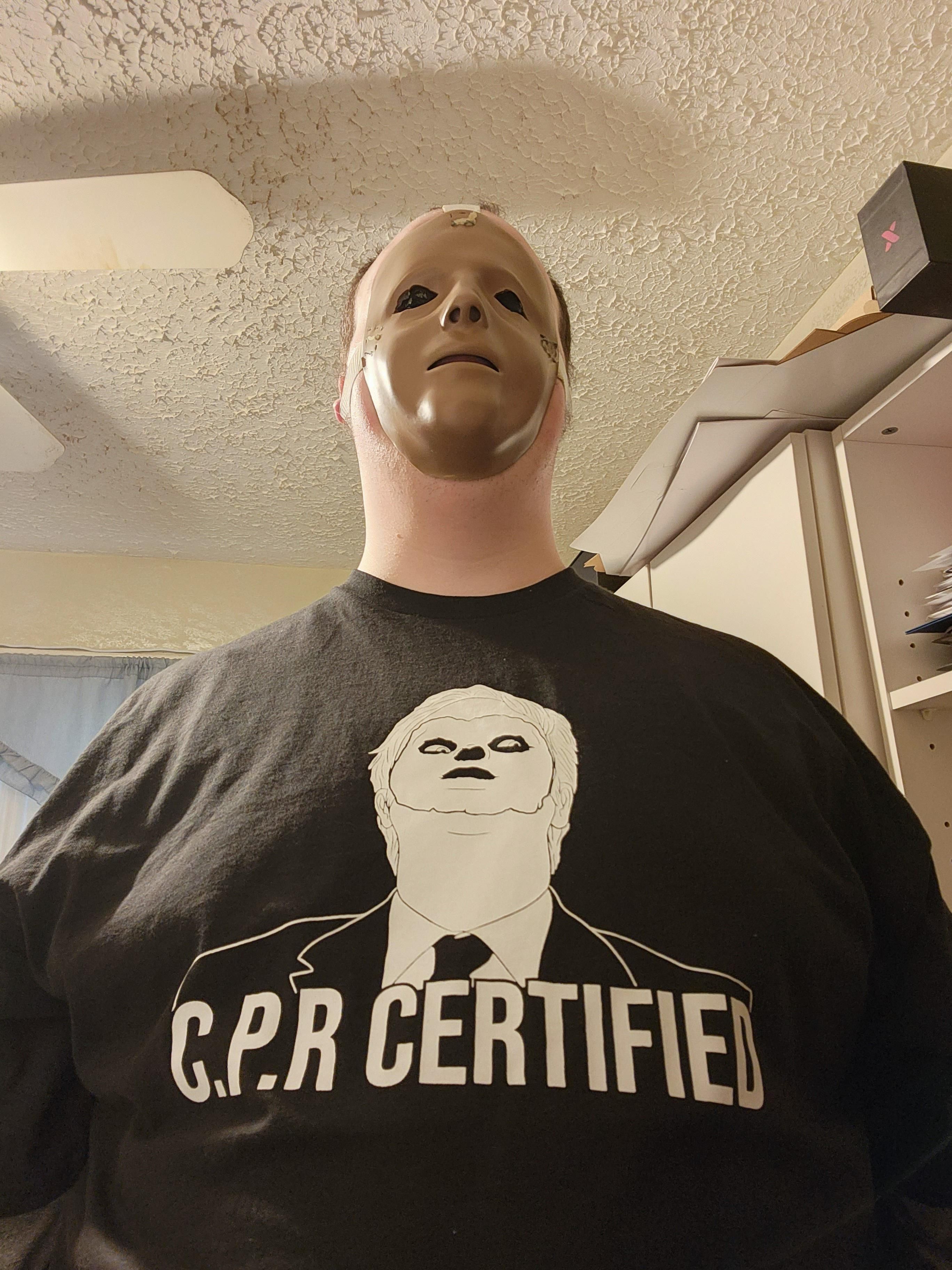 After cutting the face off a CPR doll, my coworkers got me this shirt.