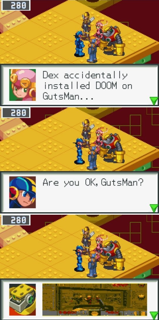 Can Megaman text boxes run Doom?