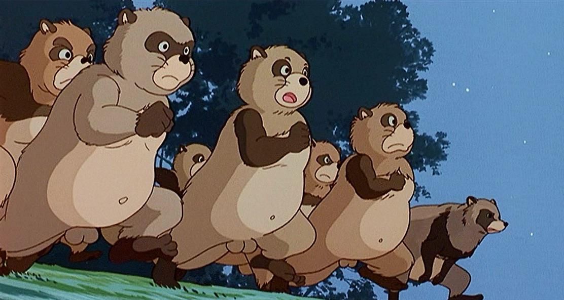 Did not expect to watch balls swinging whilst watching Pom Poko-a Hayao Miyazaki film.