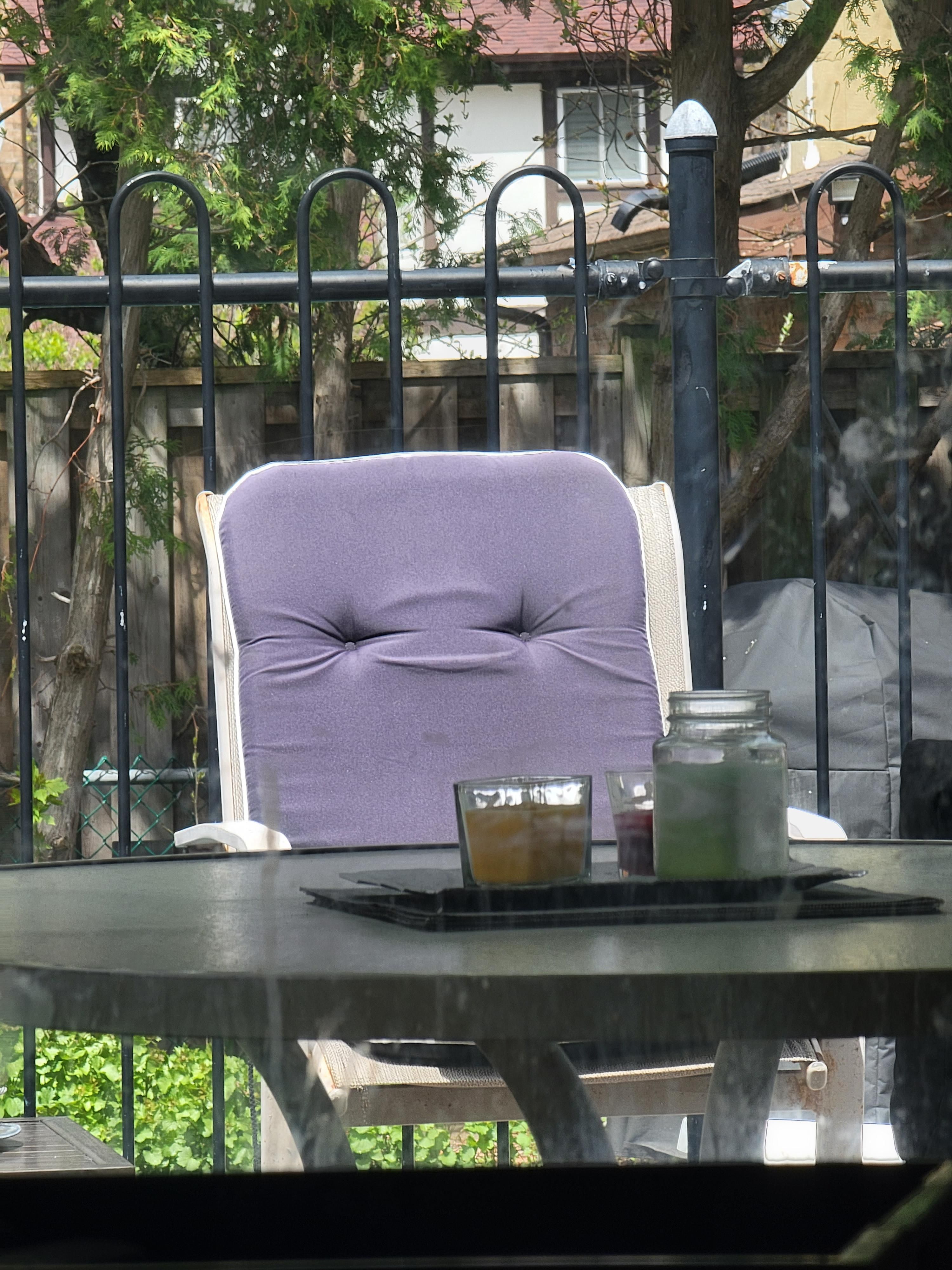 Took an edible and noticed that the patio chair is eyeballing me.