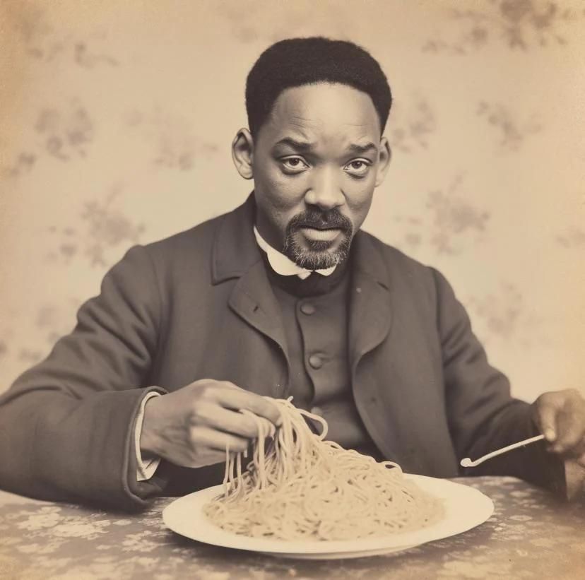 Will Smith taking a break from filming Wild Wild West to eat some spaghetti, 1998