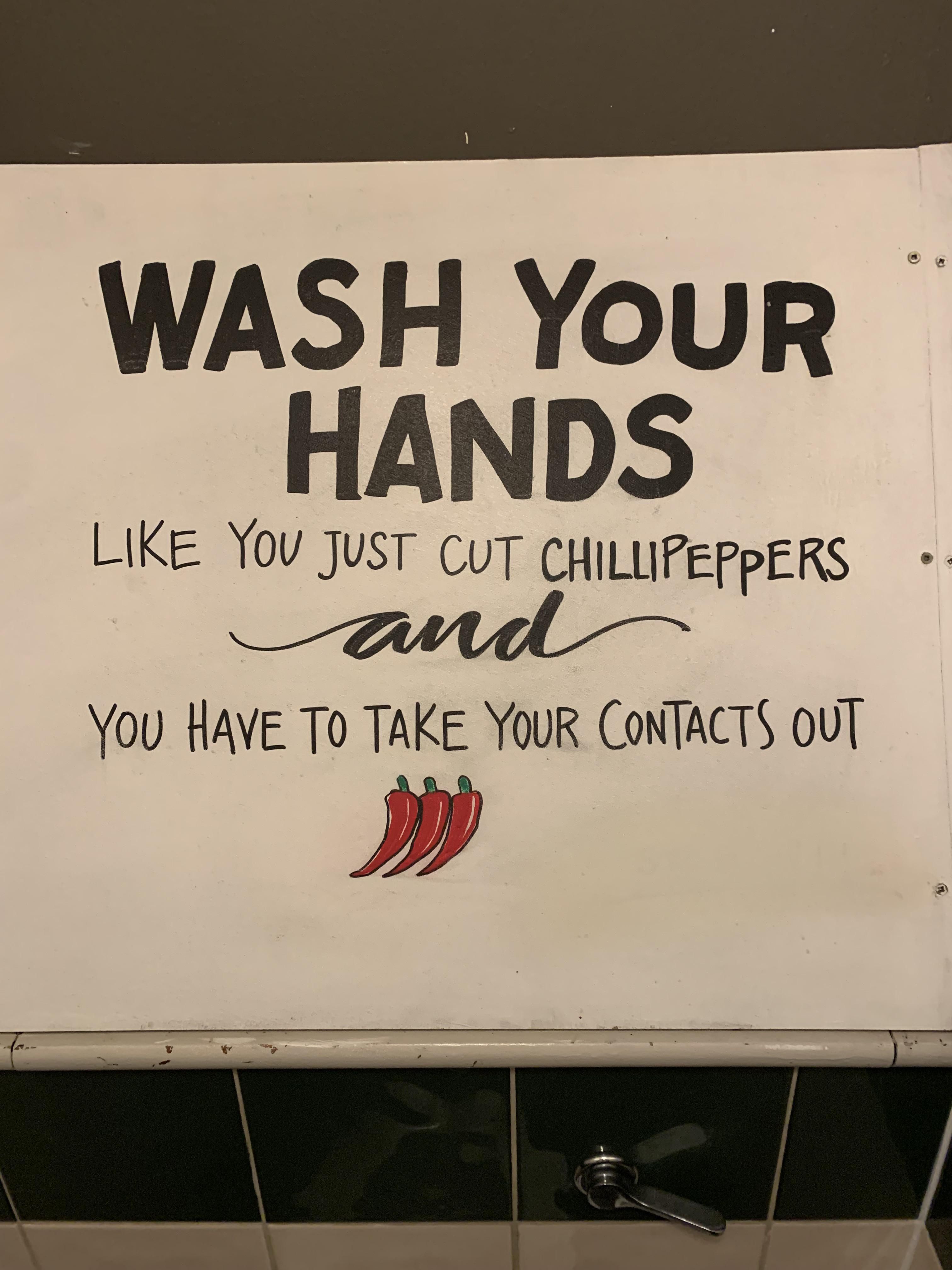 This “wash your hands” toilet sign…